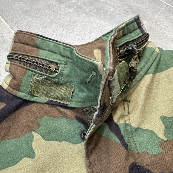 US Army M65 Field Jacket M Regular Woodland Camo Cold Weather Coat - Picture 4 of 12